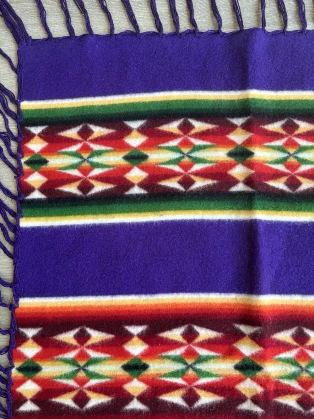 Beaver State Pendleton Mills Robe Shawl Fringed Blanket Purple
